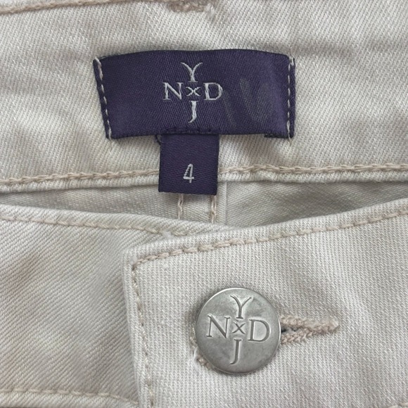 NYDJ Ankle Jeans Women"s Size 4 Cream Stretch Slim Fit Cotton Blend - Picture 6 of 12